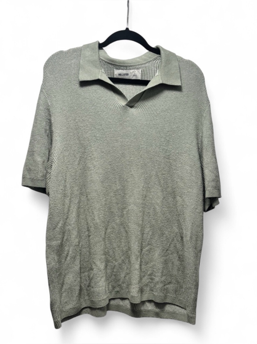 Hollister Ribbed Knit Polo Shirt (Short Sleeve)